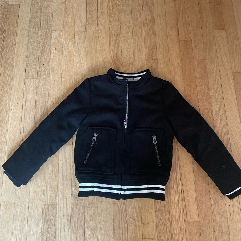 Black Jacket with White Stripes